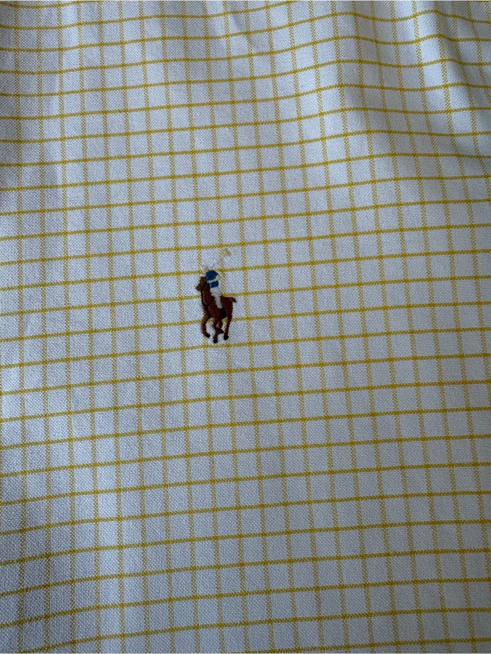 Ralph Lauren Men’s Yellow Windowpane Button-Down Shirt Blake 100% Cotton sz L - Picture 2 of 8